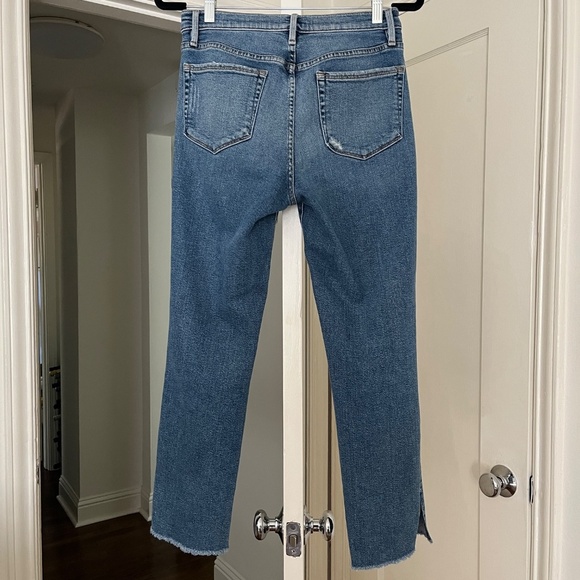 FRAME Le Nouveau Distressed Straight Jean | Size 28 | Blue (Sackett) - Picture 3 of 12